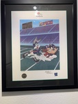 Tazmanian Devil Artwork Tazmanian Devil Artwork Superbowl Bugs (Framed)
